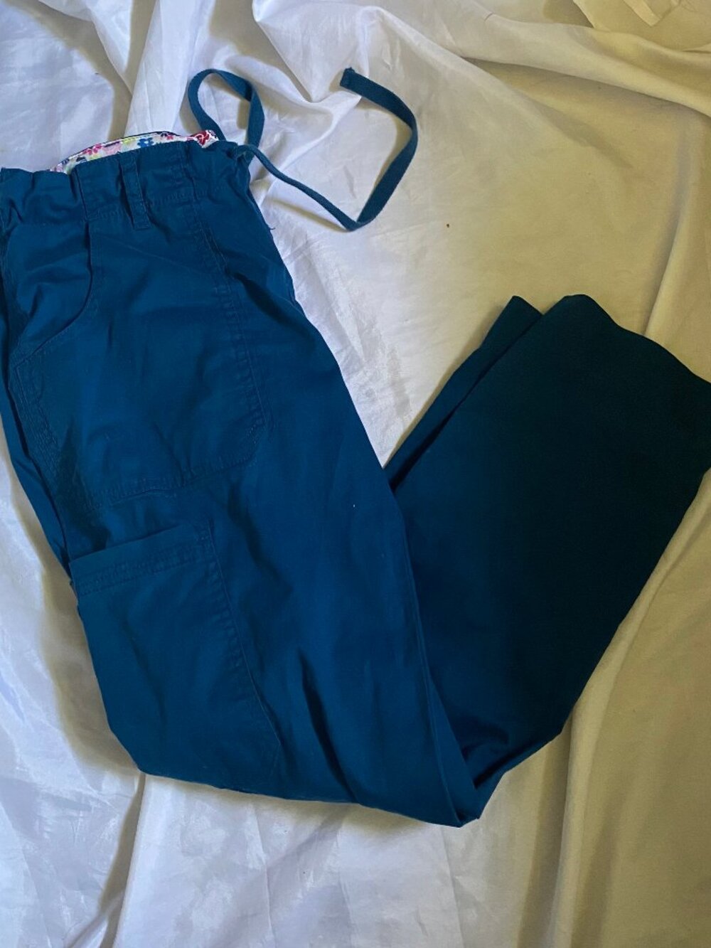 Koi Stretch Blue Medical Scrub Pants Women's Petite Size Small